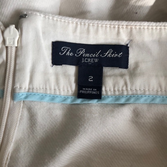 J. Crew White/Cream The Pencil Skirt Size 2 - Picture 7 of 8